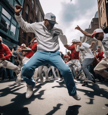 Danseurs lors d'un flashmob chez Danzen